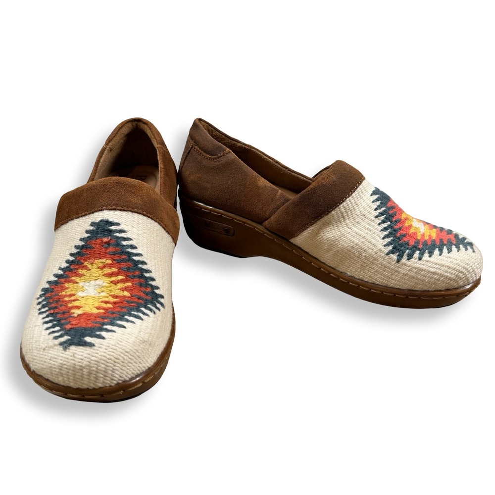 Born x Sundance Bailie Aztec Wool Suede Clogs Brown Multi 9 US / 40.5 EU